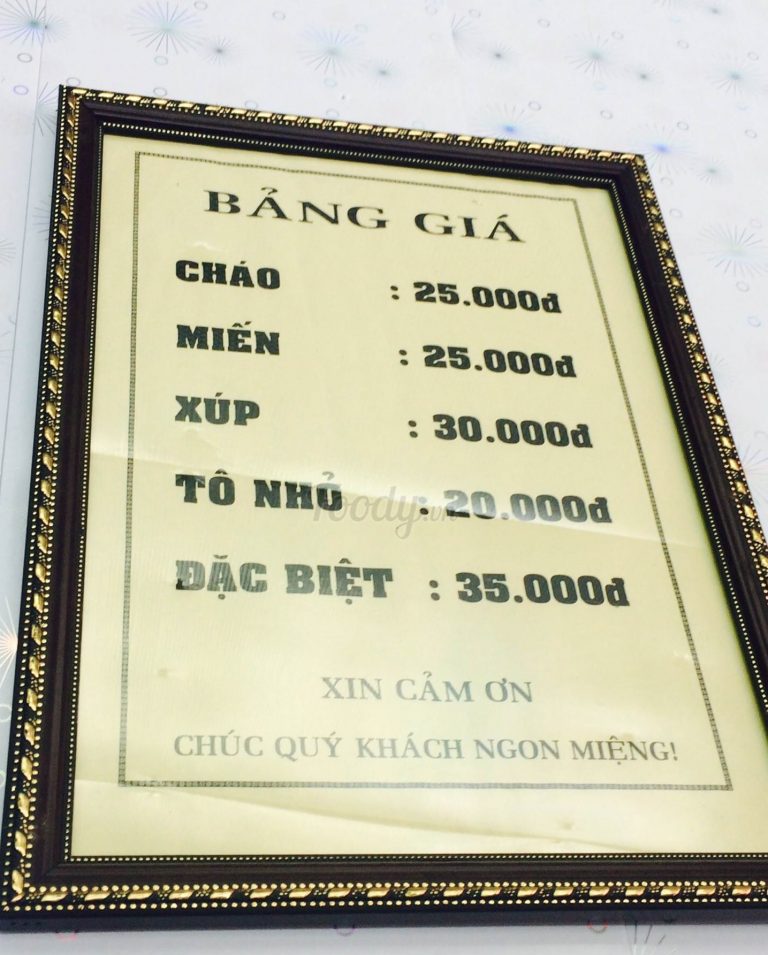 Tham khảo menu quán