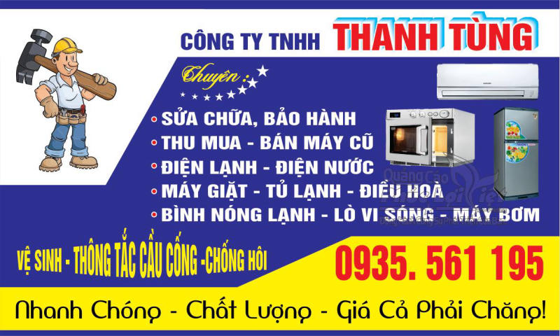 Điện lạnh Thanh Tùng có dịch vụ sửa máy giặt